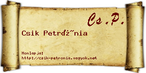 Csik Petrónia névjegykártya